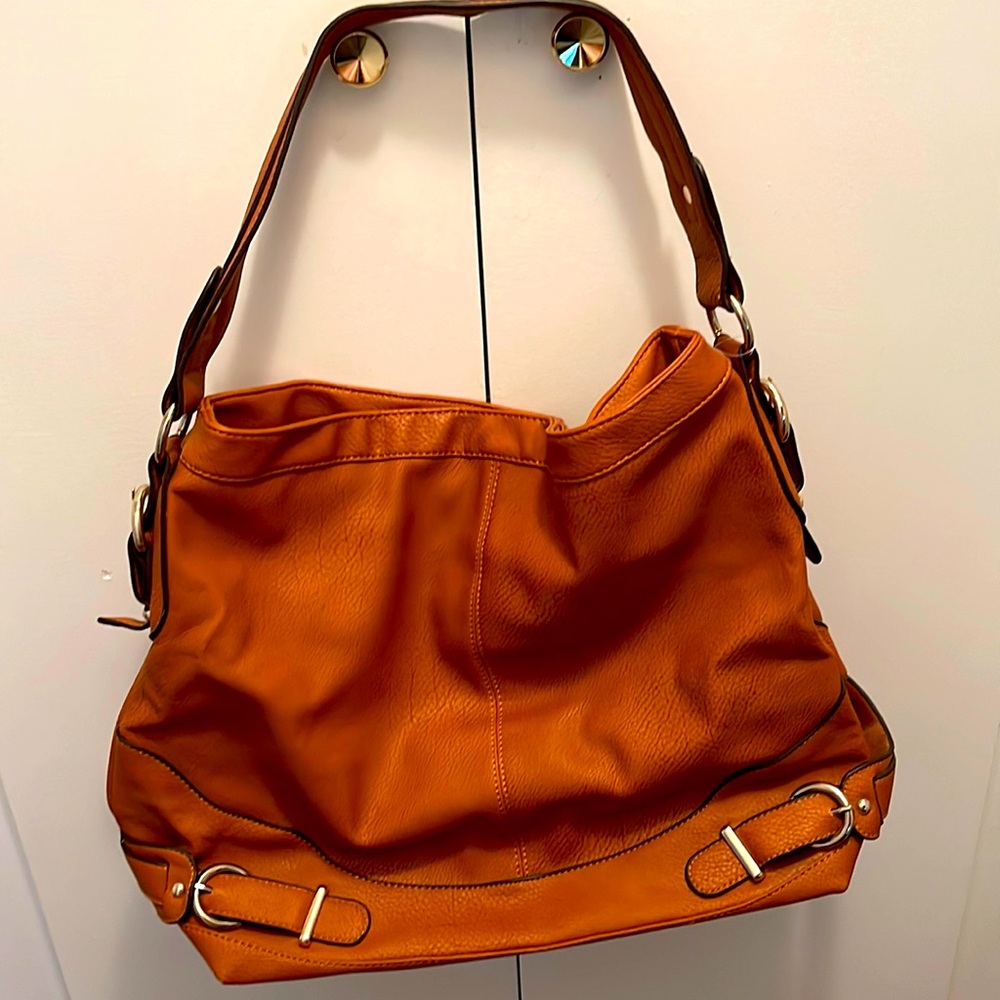 LG TOTE BAG BROWN LEATHER-LIKE MATERIAL